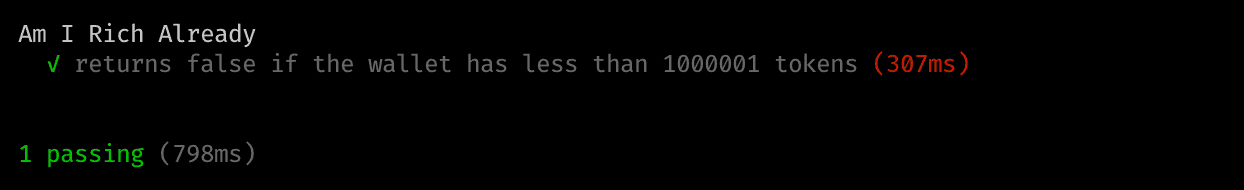 One test passing